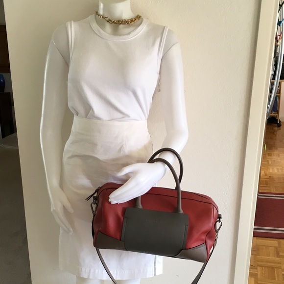BRUNELLO CUCINELLI Red Taupe Leather Duffel Bag - Picture 3 of 8